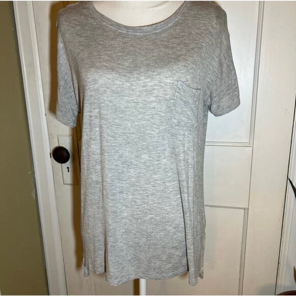 Moral Fiber  Cute Gray Short Sleeve Cut Out Scoop Neck T-Shirt Size XL - Picture 1 of 10